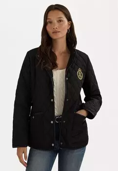 Межсезонная куртка BUCKLE-TRIM CREST-PATCH QUILTED JACKET Ralph Lauren, черный