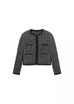 Межсезонная куртка Mango PIPING, черный