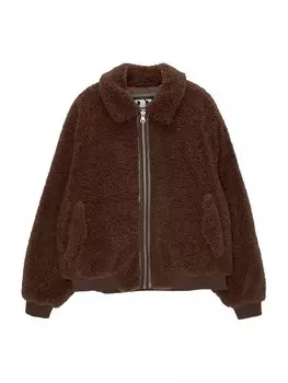 Межсезонная куртка Pull&Bear, темно-коричневый