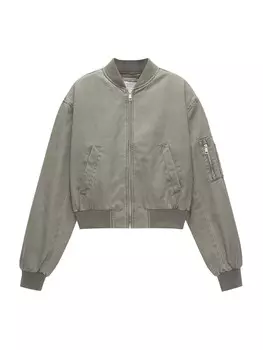 Межсезонная куртка Pull&Bear, зеленый