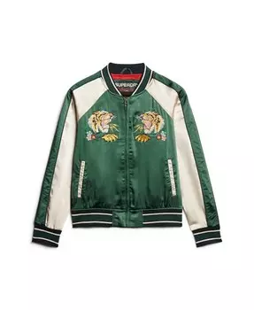 Межсезонная куртка Superdry, зеленый/белый