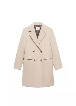 Межсезонное пальто MANGO Between-Seasons Coat Dali, светло-бежевый