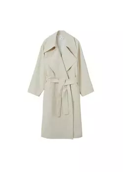 Межсезонное пальто Mango, натуральный белый