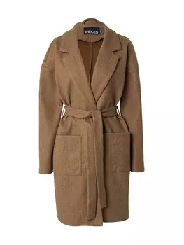 Межсезонное пальто PIECES Between-Seasons Coat, цвет mottled brown
