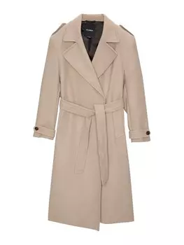Межсезонное пальто Pull&Bear, экрю