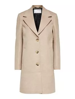 Межсезонное пальто Selected Sasja, светло-бежевый