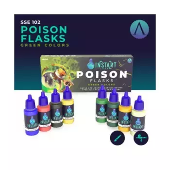 Мгновенные цвета — флаконы с ядом (зеленые цвета), Scalecolor - Paint Sets