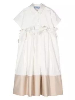 Mi Mi Sol платье макси с бантом, нейтральный цвет