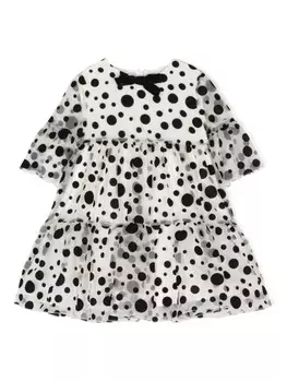 Mi Mi Sol платье в горошек, белый