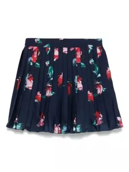 Mi Mi Sol юбка-плиссе с принтом роз, синий