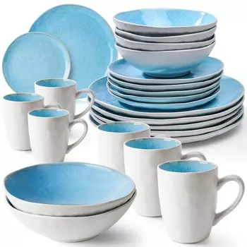 MIAMIO - Сервиз обеденный, Набор керамической посуды, 24 предм