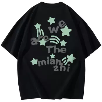 Mianzhi Хлопковая футболка унисекс, Черный