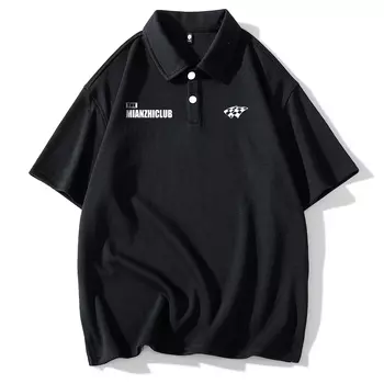 Mianzhi Хлопковая рубашка-поло унисекс, Светло-синий