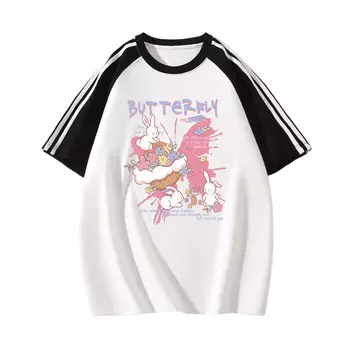 Mianzhi Хлопковая женская футболка, Ballet Pink (Большой кролик-бабочка)