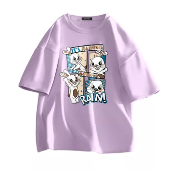 Mianzhi Хлопковая женская футболка, Фруктовый зеленый (J большие кролики)