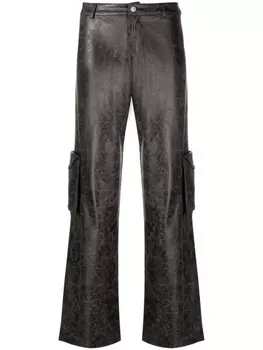 Miaou брюки Elias из искусственной кожи, коричневый