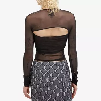 Miaou Сетчатый топ с длинными рукавами Iris, черный