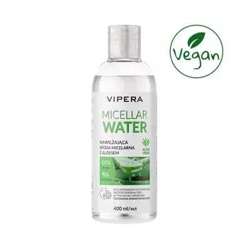 Мицеллярная вода с алоэ Vegan, увлажняющая, для снятия макияжа, 400 мл Vipera