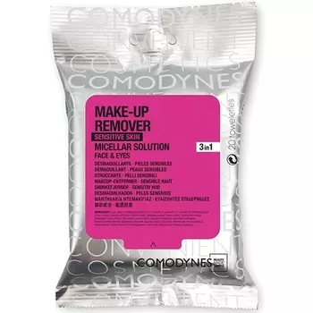 Мицеллярное очищающее средство для снятия макияжа, 20 салфеток для чувствительной кожи, Comodynes