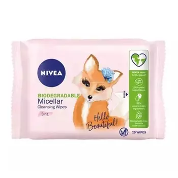 Мицеллярные очищающие салфетки 3в1 для всех типов кожи, 25 шт., Nivea