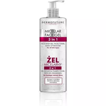 Мицеллярный гель для лица Nature 3-в-1 для снятия макияжа, 400 мл, Dermofuture