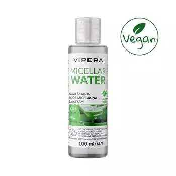 МИЦЕЛЛЯРНАЯ ВОДА с АЛОЭ Vegan Moisturizing, для снятия макияжа для сухой и чувствительной кожи 100 мл, Vipera