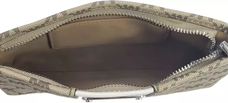 Michael Kors 29226137CG Коричневый/Хаки-коричневый/Белый дизайн логотипа с серебряной фурнитурой Женская регулируемая поясная сумка (S/M)