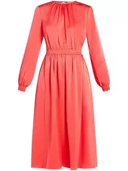 Michael Kors атласное платье миди с открытой спиной, розовый
