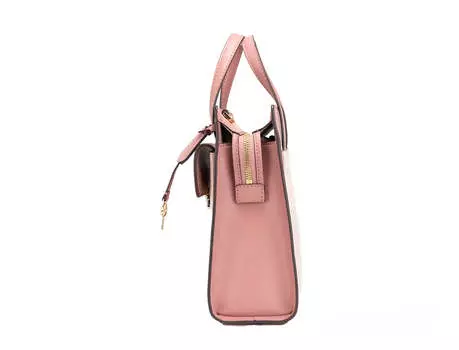 Michael Kors Cece Маленькая розовая женская сумка-тоут через плечо с клапаном из ПВХ Север-Юг, мультиколор