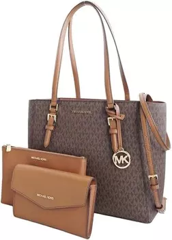 Michael Kors Charlotte Большая 3-в-1 сумка-тоут через плечо из кожи