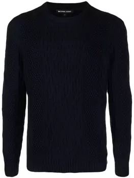 Michael Kors Collection chunky-knit long-sleeve jumper, синий