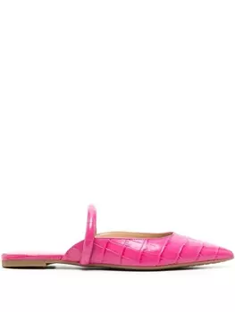 Michael Kors crocodile-embossed leather mules, розовый