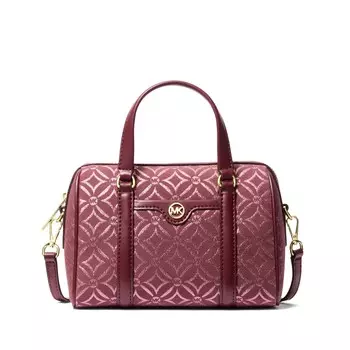 MICHAEL KORS Дорожная сумка Boston Cylinder из искусственной кожи и ткани, женская, цвет "кроваво-красный"