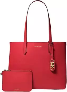 Michael Kors Eliza Двусторонняя большая сумка из шагреневой кожи очень большого размера (красная)