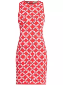 Michael Kors Empire Logo-жаккардовое мини-платье без рукавов, розовый