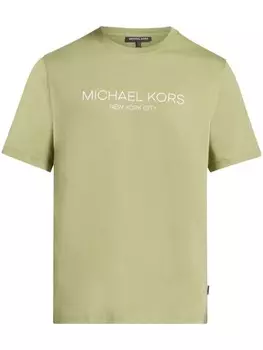 Michael Kors футболка из хлопка с логотипом, зеленый