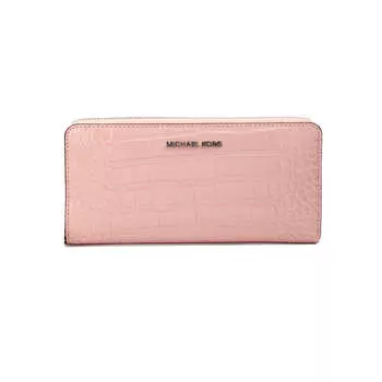 Michael Kors Jet Set Большой розовый кожаный континентальный женский кошелек с анималистичным принтом