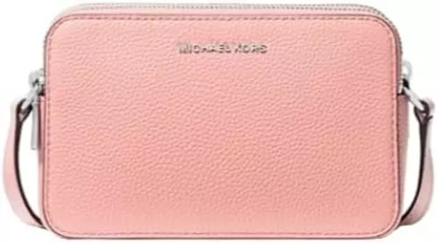 Michael Kors Jet Set, маленькая сумка для фотокамеры из шагреневой кожи с двойной молнией, маленькая (розовый)