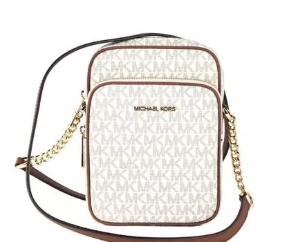 Michael Kors Jet Set Medium PVC North South Chain сумка через плечо женская сумка цвета слоновой кости