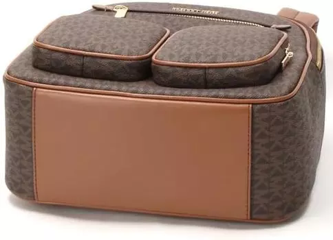 Michael Kors Jet Set Средний модный рюкзак из ПВХ с карманами и функциями (коричневый)