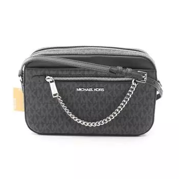Michael Kors Jet Set сумка через плечо из кожи с покрытием Canvas, черный