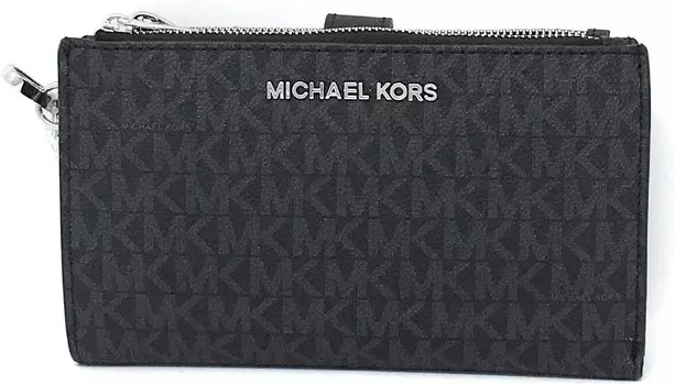 Michael Kors Jet Set Travel Double Zip Wristlet, Black Pvc 2, NS