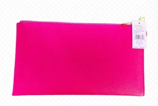 Michael Kors Jet Set Travel Large Pebbled Leather Pouch Electric PInk