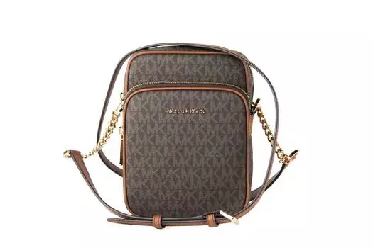 Michael Kors Jet Set Travel Medium Signature Женская сумка через плечо с цепочкой North South, мультиколор