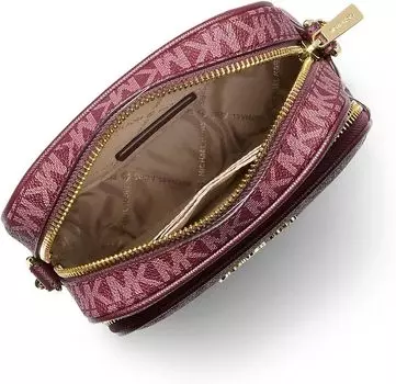 Michael Kors Jet Set Travel Signature Сумка через плечо с логотипом из ПВХ среднего размера с цепочкой