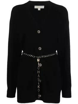 Michael Kors кардиган с поясом и логотипом, черный
