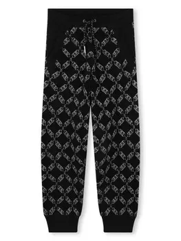 Michael Kors Kids брюки с жаккардовым логотипом, черный