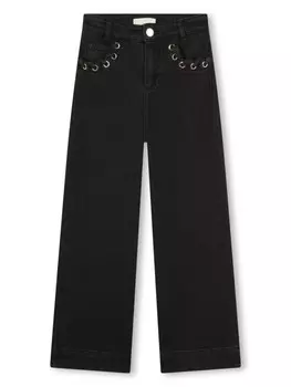 Michael Kors Kids джинсы с люверсами, черный