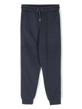 Michael Kors Kids джоггеры с логотипом и вставками, синий