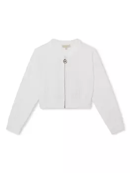 Michael Kors Kids фактурный бомбер с воротником-стойкой, белый